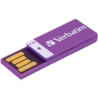 Clé USB Clip-it 16 Go USB 2.0 Type A - Violet Microban - 16 Go - USB 2.0 Type A - Violet - À vie Garantie - 1 / chaque