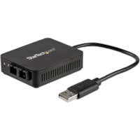 Émetteur-récepteur/Convertisseur de média StarTech.com - 1 x Ports SC - Fonction DuplexPort SC - USB - Multimode - 0,05 mil (0 mm) Fibre - Fast Ethernet - 100Base-FX - 2 km (1,24 Mille) - USB - Externe