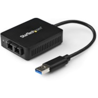 StarTech.com USB to Fiber Optic Converter - 1000Base-SX SC - USB 3.0 to Gigabit Ethernet Network Adapter - 550m MM - Windows / Mac / Linux - Connect to a Gigabit Ethernet fiber optic network through your laptop's USB-A port - USB to Fiber Optic Converter w/ 1000Base-SX SC optical transceiver - USB 3