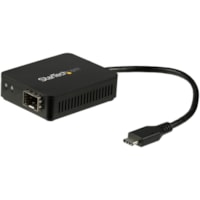 StarTech.com USB C to Fiber Optic Converter - Open SFP - USB 3.0 Gigabit Ethernet Network Adapter - 1000BASE-SX/LX - Windows / Mac / Linux - Connect to a GbE network through your laptop's USB-C port using the Gigabit SFP of your choice - USB C to Fiber Optic Converter - Open SFP - USB 3.0 Ethernet N