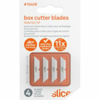 Slice Pointed Tip Ceramic Cutter Blades - 1.30" (33.02 mm) Length - Pointed Tip, Rust Resistant, Dual-sided, Non-magnetic, Non-conductive, Reversible, Non-sparking - Zirconium Oxide - White - 4 / Pack