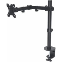 Manhattan 461542 Desk Mount for Monitor, LCD Monitor, Display, TV, Display Screen, LCD Display - Black - Height Adjustable - 1 Display(s) Supported - 10" (254 mm) to 32" (812.80 mm) Screen Support - 17.64 lb (8000 g) Load Capacity - 75 x 75, 100 x 100 - VESA Mount Compatible - Steel, Cast Metal - 1