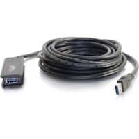 C2G 16.4ft (5m) USB 3.0 USB-A Male to USB-A Female Active Extension Cable - 16.4 ft (5 m) USB Data Transfer Cable for Notebook, Remote Terminal, PTZ Camera, Interactive Display, Peripheral Device, Hard Drive, Desktop Computer - First End: 1 x USB 3.0 Type A - Male - Second End: 1 x USB 3.0 Type A - 