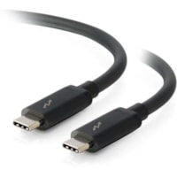 C2G 6ft Thunderbolt 3 USB C Cable - 20Gbps - 100W - Black - M/M - 6 ft (1.83 m) Thunderbolt Data Transfer Cable - First End: USB Type C Thunderbolt 3 - Male - Second End: USB Type C Thunderbolt 3 - Male - 20 Gbit/s - Black