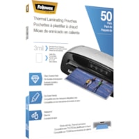 Pochette de plastification Fellowes - Sheet Size Supported : format lettre largeur de 8,50 po (215,90 mm) x longueur de 11 po (279,40 mm) - Laminating Pouch/Sheet Size : largeur de 9 po (228,60 mm)épaisseur de 3 mil (0,08 mm) - Brillant - pour Document - N'abîme pas les photos, Durable - clai