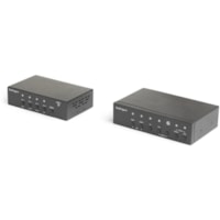 StarTech.com Multi-Input HDBaseT Extender Kit with Built-In Switch and Video Scaler - DisplayPort HDMI and VGA Over CAT6 or CAT5e - Connect four video sources to a remote HDMI display over CAT5e/CAT6 cabling and easily scale and switch between HDMI DP or VGA video sources - HDBaseT extender kit - Vi