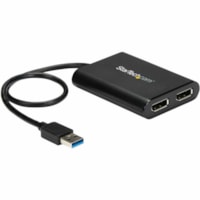 StarTech.com USB to Dual DisplayPort Adapter - 4K 60Hz - USB 3.0 5Gbps - USB Dual Monitor Adapter - Dual DisplayPort Adapter - DisplayLink Certified - Connect two additional 4K 60Hz displays to your Mac or PC through a single USB 3.0 port - USB Dual Monitor Adapter - Dual DisplayPort Adapter - Dual 