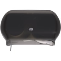 Distributeur de papier toilette TORK - Dispenser Fumé Rouleau - hauteur de 11,80 po (299,72 mm) x largeur de 19,30 po (490,22 mm) x profondeur de 5,50 po (139,70 mm) - Vinyle, Plastique - Résistant à l'impact, Capot transparent, Retardateur de flamme, Résistant aux produits