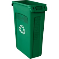 Rubbermaid 3540-07 Slim Jim with Venting Channels - Recycling - 23 gal (87064.471032 mL) Capacity - Rectangular - 30" Height x 22" Width x 11" Depth - Plastic - Green - 4