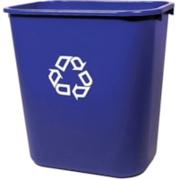 Rubbermaid Deskside Recycle Med 28QT/27L Blue - 26.62 L Capacity - 15" Height x 10.3" Width x 14.4" Depth - Blue