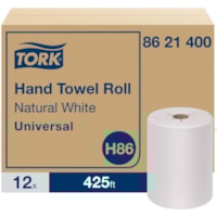 TORK - Serviette en papier - Enchevêtré - Blanc naturel - Fibre - 12 Rouleau