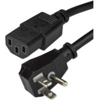 StarTech.com 6ft (1.8m) Computer Power Cord, Flat 5-15P to C13, 10A 125V, 18AWG, Black Replacement AC PC Power Cord, TV/Monitor Power Cable - 6ft (1.8m) 18AWG flexible computer power cord w/ Flat NEMA 5-15P and IEC 60320 C13 connectors; Rated for 125V 10A; UL listed (UL62/UL817); Fully molded ends; 