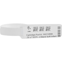 Zebra Z-Band Medical Label - 3/4" (19.05 mm) Width x 7 11/16" (195.26 mm) Length - Direct Thermal - White - Polypropylene, Nylon - 260 / Roll - 6 Roll