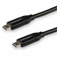 StarTech.com 3m 10 ft USB C to USB C Cable w/ 5A PD - M/M - USB 2.0 - USB-IF Certified - USB Type C Cable - USB C Charging Cable - USB C PD Cable - 9.8 ft (3 m) Thunderbolt 3 Data Transfer Cable for Notebook, MacBook Pro, MacBook, Chromebook, Power Bank, Docking Station - First End: 1 x 24-pin USB 2