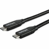 StarTech.com 1m 3 ft USB C to USB C Cable w/ 5A PD - M/M - USB 2.0 - USB-IF Certified - USB Type C Cable - USB C Charging Cable - USB C PD Cable - 3.3 ft (1 m) Thunderbolt 3 Data Transfer Cable for Notebook, MacBook Pro, MacBook, Chromebook, Power Bank, Docking Station - First End: 1 x 24-pin USB 2.