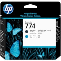 HP 774 Original Inkjet Printhead - Matte Black, Matte Cyan Pack - Inkjet