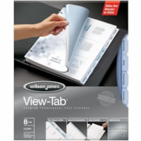 Wilson Jones View-Tab Transparent Dividers Poly, 8 Tab Clear - 8 Tab(s)/Set - Letter - 8.50" (215.90 mm) Width x 11" (279.40 mm) Length - Transparent Polypropylene Divider - Clear Tab(s) - Sturdy, Reusable - 1 Set