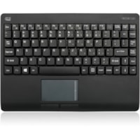 Clavier SlimTouch WKB-4110UB - Sans fil Connectivité - USB Interface - Pavé tactile - Anglais (USA) - Noir Adesso - Sans fil Connectivité - RF - 30 pi (9144 mm) - 2,40 GHz - USB Interface - 87 Touche(s) - Interrupteur Marche/Arrêt, Connect, Souris droite, Souris gauche, Touche W