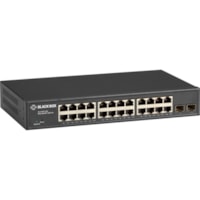 Black Box Gigabit Ethernet Managed Switch - (24) RJ-45, (2) SFP - 24 Ports - Manageable - 10/100/1000Base-T - 2 Layer Supported - Modular - 2 SFP Slots - Twisted Pair, Optical Fiber - 1U - Desktop, Rack-mountable - 1 Year Limited Warranty 