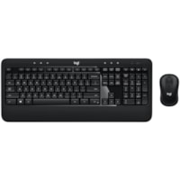 Logitech Advanced Combo Wireless Keyboard and Mouse - USB Wireless RF Keyboard - USB Wireless RF Mouse - Calculator, Battery Hot Key(s) - Symmetrical - AA - Compatible with PC