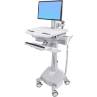 Chariot médical StyleView Ergotron - Pousser/Tirer Poignée - 31,09 lb (14100 g) Capacité - 4 Roulette - Aluminium, Plastique, Acier zingué