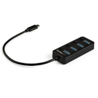 Concentrateur Thunderbolt/USB - USB Type C - Externe - Noir StarTech.com - USB Type C - Externe - 4 Port(s) USB - 4 Port(s) USB 3.0 - Support UASP