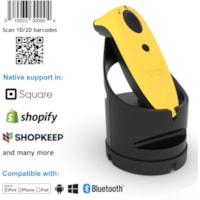 Socket Mobile SocketScan® S740, Universal Barcode Scanner, Yellow & Black Dock - Wireless Connectivity - 19.50" (495.30 mm) Scan Distance - 1D, 2D - Imager - Bluetooth - Yellow, Black