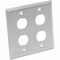 Tripp Lite by Eaton N206-FP04-IND RJ45 Bulkhead Wall Plate, 4 Cutouts, Industrial, Metal - 4 x Total Number of Socket(s) - 2-gang - Silver - Metal, Stainless Steel 