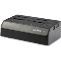 StarTech.com Base d'accueil pour disque/lecteur SATA/600 - USB 3.1 Type C Interface hôte - Support UASP Externe - Noir - Baies échangeables à chaud - 4 x Disque dure supporté - 4 x SSD supporté - 4 x Baie Complète - 4 x Baie entre 6,35 et 8,89 centimètres - Pl