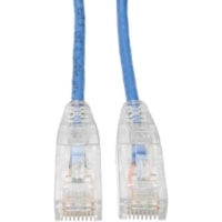 Tripp Lite by Eaton Cat6 UTP Patch Cable (RJ45) - M/M, Gigabit, Snagless, Molded, Slim, Blue, 15 ft. - 15 ft (4.57 m) Category 6 Network Cable for Network Device, Printer, Photocopier, Router, Server, Computer, Modem, Switch, Workstation - First End: 1 x RJ-45 Network - Male - Second End: 1 x RJ-45 