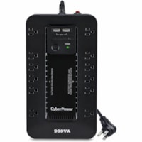 Onduleur en veille ST900U - 900 VA/500 W CyberPower - Compacte - 8 Heure Rechargeable - 2 Minute(s) Veille - 120 V AC Entrée - 120 V AC Sortie - USB - 12 x NEMA 5-15R, 2 x USB - 6 x Sortie batterie/surtension