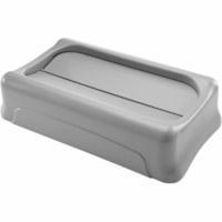 Rubbermaid Commercial Slim Jim Swing Lid Gray - Rectangular - Resin, Plastic - Gray