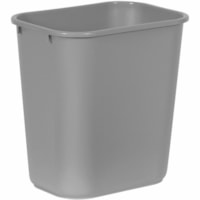 Rubbermaid Wastebasket - Rectangular - For Commercial - Chip Resistant, Rust Resistant, Dent Resistant, Easy to Clean - 15" Height x 10.2" Width x 14.7" Depth - Linear Low-Density Polyethylene (LLDPE) - Gray - 12 / Pack