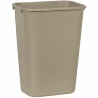 Rubbermaid Wastebasket - 10.30 gal (38989.741375 mL) Capacity - Rectangular - Chip Resistant, Rust Resistant, Dent Resistant, Easy to Clean - 19.8" Height x 11" Width - Linear Low-Density Polyethylene (LLDPE), Plastic - Beige - 12 / Case