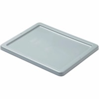 Couvercle de contenant Rubbermaid Commercial - Rectangulaire - Plastique, Polyéthylène haute densité (HDPE) - Gris