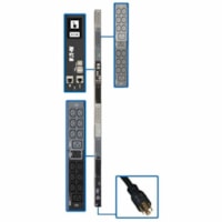 Tripp Lite by Eaton PDU3EVN6L2120 45-Outlet PDU - Monitored - NEMA L21-20P - 36 x IEC 60320 C13, 6 x IEC 60320 C19, 3 x NEMA 5-15/20R - 230 V AC - Network (RJ-45) - 0U - Vertical - Rack-mountable 