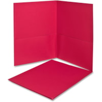 Oxford Letter Recycled Report Cover - 8 1/2" x 11" - 100 Sheet Capacity - 2 Internal Pocket(s) - Leatherette - Red - 10% Recycled - 25 / Box