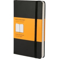 Moleskine Ruled Notebook - Large - 240 Pages - Ruled Front Ruling - 8.27" (210 mm) Height x 5.12" (130 mm) Width - Cardboard Cover - Rounded Corner, Acid-free, Bookmark, Elastic Closure, Expandable Pocket