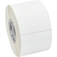 Zebra Label Paper 4 x 3in Direct Thermal Zebra Z-Perform 1000D 3 in core - 4" Width x 3" Length - Permanent Adhesive - Direct Thermal - White - Paper, Acrylic - 2000 / Roll - Perforated - 1