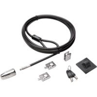 Kensington Desktop & Peripherals Locking Kit 2.0 - Supervisor Keyed - 8 ft (2.44 m) - Supervisor Keyed - Carbon Steel, Plastic - For Desktop Computer, Notebook, Monitor