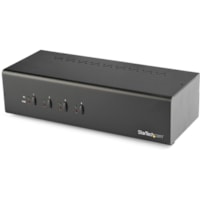 StarTech.com 4 Port Dual Monitor DVI KVM Switch - Dual Screen Display Compact USB KVM Switch with USB 3.0 Hub & Audio  - 4 Port Dual Monitor Compact DVI USB KVM Switch w/hotkey/manual switching - Dual Screen Display - Single Link - 2048x1536 Analog - 1920x1200 Digital - Dual View KVM - Audio & mic s