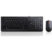 Clavier et souris 300 - Anglais (USA) - Vente au détail Lenovo - USB Câble - Anglais (USA) - USB Câble - Optique - 1600 dpi - Roulettes avec frein - Symétrique - Comptible avec PC, Windows - Vente au détail