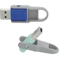 Clé USB Store 'n' Flip 32 Go USB 2.0 Type A - Bleu, Menthe Microban - 32 Go - USB 2.0 Type A - Bleu, Menthe - À vie Garantie - 2 / emballage