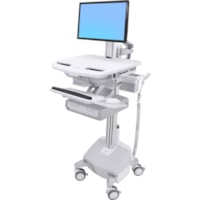 Chariot médical StyleView Ergotron - 2 Tiroir - Pousser/Tirer Poignée - 33,07 lb (15000 g) Capacité - 4 Roulette - 4 po (101,60 mm) Taille de roulette - Aluminium, Plastique, Acier zingué