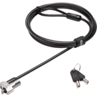 Kensington NanoSaver Keyed Laptop Lock - Master Keyed - 5.9 ft (1.80 m) Cable - Master Keyed Lock - Black - Carbon Steel - For Notebook, Tablet