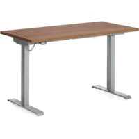 Global Foli PH3T2448 Standing Desk - Winter Cherry Rectangle Top - Powder Coated Silver T-shaped Base - 2 Legs - 220 lb (99.79 kg) Capacity - 22.6" (574.04 mm) to 48.6" (1234.44 mm) Adjustment x 48" (1219.20 mm) Table Top Width x 24" (609.60 mm) Table Top Depth x 1" (25.40 mm) Table Top Thickness - 