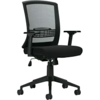 Offices To Go® Toma Synchro-Tilter Chair - Black Fabric Seat - Black Back - Mid Back - Black - 1 Each