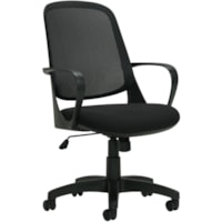 Fauteuil direction OTG13020 - Siège réglable - 17 po (431,80 mm) à 21 po (533,40 mm) Haut Offices To Go - Tissu Seat Material - Maille Back Material - Dos moyen - Noir - 1 chaque