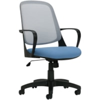 Offices to Go® Amira Tilter Chair - Fabric Seat - Mesh Back - Medium Back - Blue, Gray - 1 Each