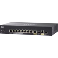 Commutateur Ethernet 350 SG350-10P 10 Ports Gérable - Gigabit Ethernet - 10/100/1000Base-TX, 1000Base-X Cisco - 10 Ports - Gérable - Gigabit Ethernet - 10/100/1000Base-TX, 1000Base-X - 3 Couche supportée - Modulaire - 2 Emplacements SFP - 84,70 W Consommation d'énergie - 